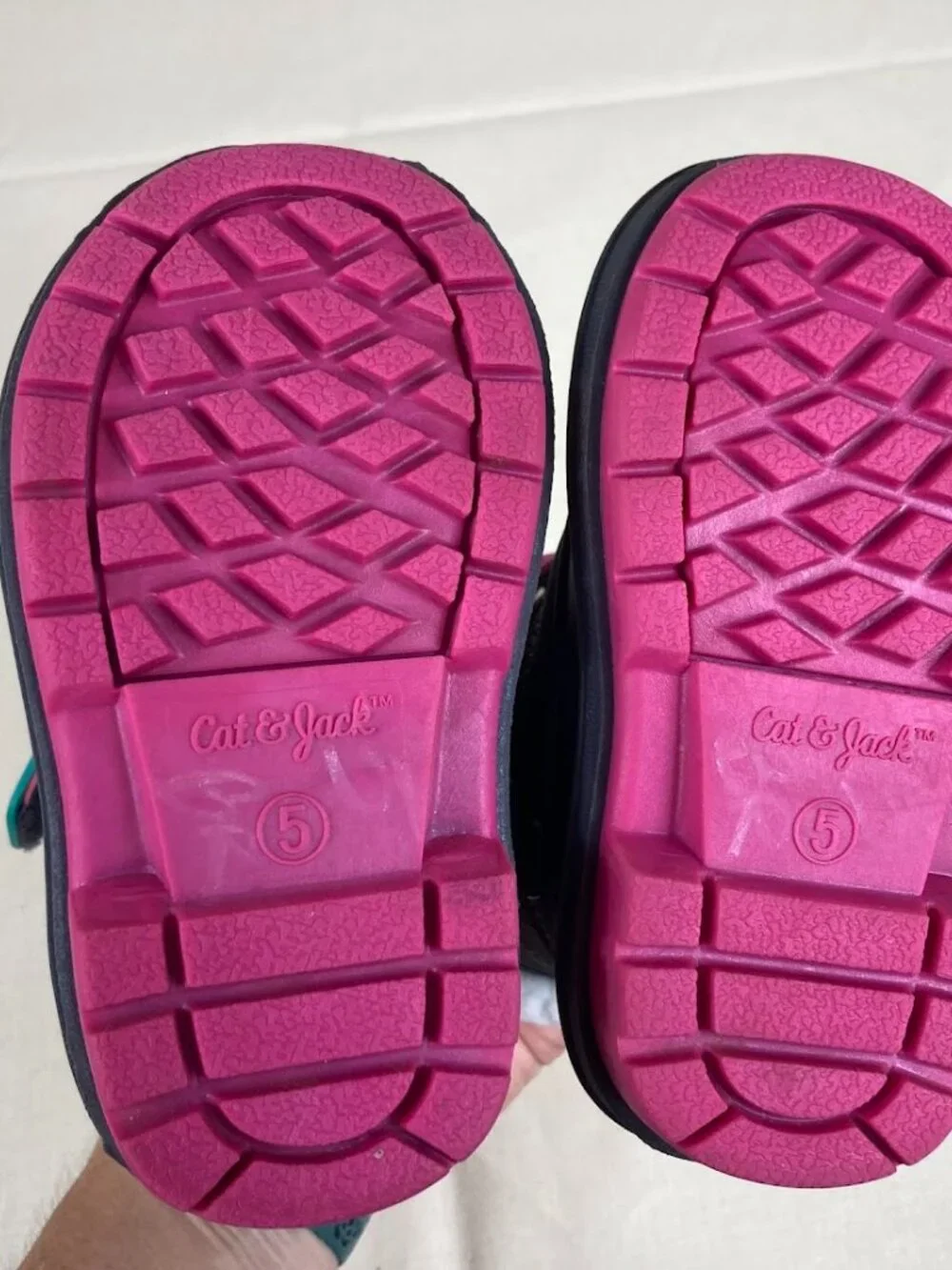 Cat & Jack Toddler Winter Boots Gray Pink Thermolite Size 5 Faux Fur